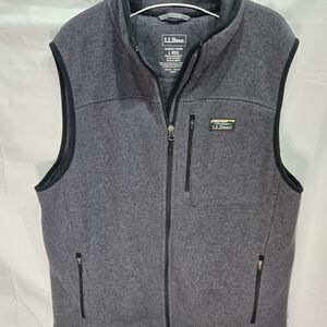 L.L. Bean Men's Large Gray Fleece Vest. Outdoor Vest Full Zip Great Condition!